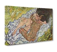 The Embrace By Egon Schiele Canvas Wall Art Print 30x20 Inch