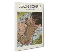 The Embrace Egon Schiele Canvas Print | Gallery Wrapped 30mm Frame Wall Art | 30x20 inches | Ready to Hang | Contemporary Picture | Living Room Bedroom Lounge Office