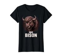 The Emo Bison Vibe Value Graphic T-Shirt, Women, Black, XL
