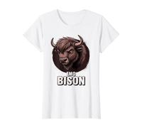 The Emo Bison Vibe Value Graphic T-Shirt, Women, White, M