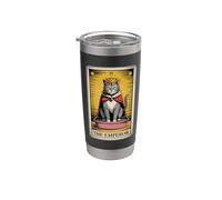The Emperor Cat Tarot Card Cat Litter Box Funny Cat Stainless Steel Insulated Tumbler