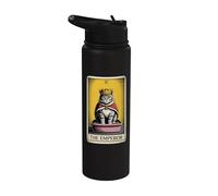 The Emperor Cat Tarot Card Cat Litter Box Funny Cat Stainless Steel Insulated Water Bottle