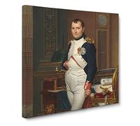The Emperor Napoleon by Jacques Louis David Canvas Print | Gallery Wrapped 30mm Frame Wall Art | 14x14 inches | Ready to Hang | Classic Picture | Living Room Bedroom Lounge Office