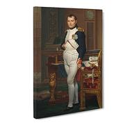 The Emperor Napoleon By Jacques Louis David Canvas Print | Gallery Wrapped 30mm Frame Wall Art | 20x14 inches | Ready to Hang | Classic Picture | Living Room Bedroom Lounge Office