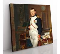 The Emperor Napoleon by Jacques Louis David Classic Painting Canvas Wall Art Print Ready to Hang, Framed Picture for Living Room Bedroom Home Office Décor, 50x50 cm (20x20 Inch)