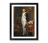 The Emperor Napoleon By Jacques Louis David Classic Painting Framed Print | A3 Black Framed Wall Art | Ready to Hang | Classic Historical Picture | Living Room Bedroom Lounge Office