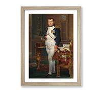 The Emperor Napoleon By Jacques Louis David Classic Painting Framed Print | A3 Oak Framed Wall Art | Ready to Hang | Classic Historical Picture | Living Room Bedroom Lounge Office