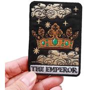 The Emperor Tarot Card Fortune Telling 3.6" Iron On Embroidered Thermoadhesive Patch for Clothing