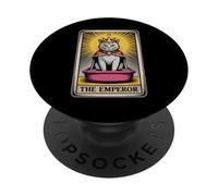 The Emperor Tarot Card Mystic Cat Litter Box Funny Cat PopSockets Adhesive PopGrip