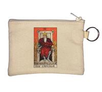 The Emperor Throne Tarot Card Key Chain Coin Purse Beige