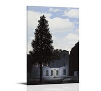 The Empire of Light Surrealism Print by Rene Magritte, Classic Wall Art with House, Tree And Sky Elements Picture Print Canvas Wall Paint Arts Decor Modern Home Artworks Gift Idea Frame 12x18inch(30x4