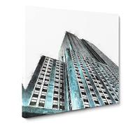 The Empire State Building Canvas Print | Gallery Wrapped 30mm Frame Wall Art | 14x14 inches | Ready to Hang | Abstract Cityscape Picture | Living Room Bedroom Lounge Office