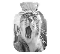 The Empire State Building Cat Selfie hot Waterbottle with Soft Cover, 1L Warm Water Bottle for Bed for Arthritis,Arthritis,Bolsa de calor para Dolor Menstrual