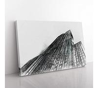 The Empire State Building In Abstract Modern Art Canvas Wall Art Print Ready to Hang, Framed Picture for Living Room Bedroom Home Office Décor, 50x35 cm (20x14 Inch)