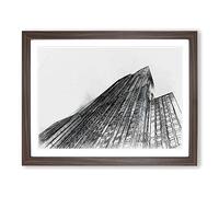 The Empire State Building In Abstract Modern Art Framed Print | A2 Walnut Framed Wall Art | Ready to Hang | Abstract Cityscape Picture | Living Room Bedroom Lounge Office