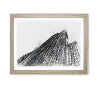 The Empire State Building In Abstract Modern Art Framed Print | A4 Oak Framed Wall Art | Ready to Hang | Abstract Cityscape Picture | Living Room Bedroom Lounge Office