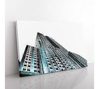 The Empire State Building Painting Modern Art Canvas Wall Art Print Ready to Hang, Framed Picture for Living Room Bedroom Home Office Décor, 50x35 cm (20x14 Inch)