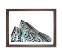 The Empire State Building Painting Modern Art Framed Print | A2 Walnut Framed Wall Art | Ready to Hang | Modern Cityscape Picture | Living Room Bedroom Lounge Office