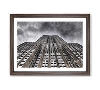 The Empire State Building Vol.1 Painting Modern Art Framed Print | A3 Walnut Framed Wall Art | Ready to Hang | Modern Cityscape Picture | Living Room Bedroom Lounge Office