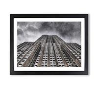 The Empire State Building Vol.1 Painting Modern Art Framed Print | A4 Black Framed Wall Art | Ready to Hang | Modern Cityscape Picture | Living Room Bedroom Lounge Office