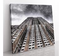 The Empire State Building Vol.1 Painting Modern Canvas Wall Art Print Ready to Hang, Framed Picture for Living Room Bedroom Home Office Décor, 50x50 cm (20x20 Inch)