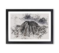 The Empire State Building Vol.1 Watercolour Framed Print | A2 Black Framed Wall Art | Ready to Hang | Modern Cityscape Picture | Living Room Bedroom Lounge Office