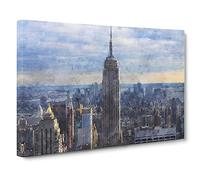 The Empire State Building Vol.2 Canvas Print | Gallery Wrapped 30mm Frame Wall Art | 30x20 inches | Ready to Hang | Modern Cityscape Picture | Living Room Bedroom Lounge Office