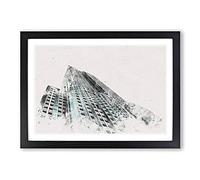 The Empire State Building Watercolour Framed Print | A2 Black Framed Wall Art | Ready to Hang | Modern Cityscape Picture | Living Room Bedroom Lounge Office