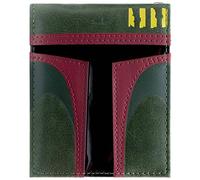 The Empire Strikes Back Star Wars Mandalorian Boba Fett Bounty Hunter Helmet Green ID and Card Bi-Fold Wallet, One Size