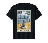 The Empress Robot Vacuum Cleaner Cat Funny Tarot Card Cat T-Shirt