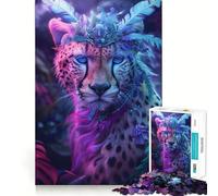 The Enchanted Cheetah Jigsaw Puzzle for Teenagers 1000 Pieces Enhance Recall Quiet Fun Exact Edge Artistic Gift (38x26cm)