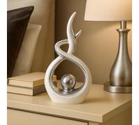 The Enchanted Garden Bringing Gardens To Life Ornaments for Living Room - White and Silver Ceramic Sculpture - Modern Abstract Decoration for Shelf, Table or Mantel - Contemporary Home Decor Accent