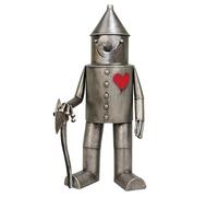 THE ENCHANTED GARDEN Tin Man Garden Ornament | 41cm Metal with Red Heart | Quirky Lawn Decoration for Garden or Patio | Weatherproof Tin Sculpture