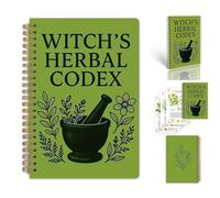 The Enchanted Herbalist's Notebook, Witch's Herbal Codex, Vintage Spiral Bound Botanical Journal with Witch's Cauldron, Plant Lore & Illustrations, Gift for Witches Nature Lovers (1Pcs)