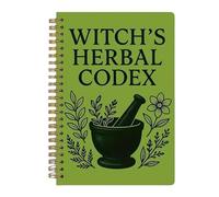 The Enchanted Herbalist's Notebook - Witch's Herbal Codex, Witch's Herbal Notebook with Herbs Collection, A5 Witchcraft & Herbalism Learning Journal, Comprehensive Herbal Remedies Guide (Green-2 Pcs)