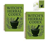 The Enchanted Herbalist's Notebook - Witch's Herbal Codex, Witch's Herbal Notebook with Multiple Herbs, Magical Witchcraft Diary with Plant Lore & Illustrations, Gift for Witches Nature Lovers (2pcs)