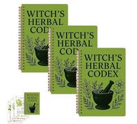 The Enchanted Herbalist's Notebook - Witch's Herbal Codex, Witch's Herbal Notebook with Multiple Herbs, Magical Witchcraft Diary with Plant Lore & Illustrations, Gift for Witches Nature Lovers (3pcs)