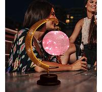 The Enchanted Lunar Lamp - Moon Lunar LED Night Lamp wtih Stand, Moon Lamp Kids Night Light Galaxy Lamp, for Home Party Romantic Holiday Decor, USB/Battery Powered