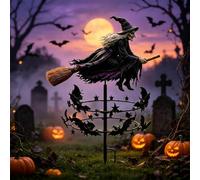 The Enchanted Magic Witch Garden Wind Spinner, 90cm Weatherproof Rotating Windmill Yard Decor, Gift for Halloween Fans Gardening Gothic Lovers, Halloween Decorations for Garden Patio Pathway，#B