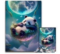 The Enchanted Panda 1000Pc Adults Jigsaw Puzzle Wooden Jigsaw Puzzles Family Game Night Fun, DIY Decorative Artwork 50x75CM/19.68x29.52inch