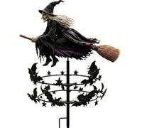 The Enchanted Witch Garden Wind Spinner Metal Halloween Yard Art