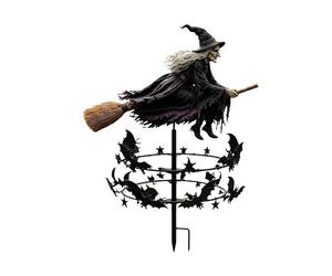 The Enchanted Witch Garden Wind Spinner, Whimsical Halloween Witch Stake Decor Garden Ornaments Outdoor, All-Weather Yard Art Decorations Sculpture, Fade-Resistant Finish