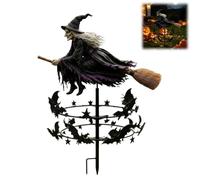 The Enchanted Witch Garden Wind Spinner, Witch Garden Wind Spinner, Metal Halloween Yard Art Outdoor Decor, Outdoor Stake Decoration, Halloween Lawn Ornament, for Patio Pathway