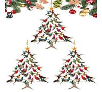 The Enchanting Hummingbird Christmas Ornament, 2025 New Colorful Stack Hummingbird Christmas Ornament Winter Bird Stacking Tree Xmas Decor Gift for Bird Lovers Elegance Decorative (3 PCS)
