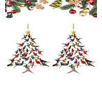The Enchanting Hummingbird Christmas Ornament, 2025 New Colorful Stack Hummingbird Christmas Ornament Winter Bird Stacking Tree Xmas Decor Gift for Bird Lovers Elegance Decorative (2 PCS)