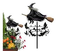 The Enchanting Witch Garden Wind Spinner With Flying Witch & Bat