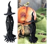 The Enchanting Witch Statue,Cracker Barrel Witch Statue,Retro Resin Magician Decor,Gothic Halloween Figurine,Dark Fantasy Ornament,Funny Magician Mysterious Statues,Nib Festival Collectible (30CM)