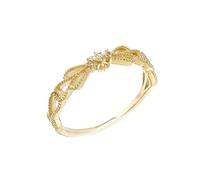 The Engagement Ring, Knuckle Rings for Women Vintage Hollow Bowknot White Topaz Gold 18.1K Yellow Gold Size S 1/2