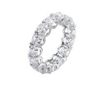 The Engagement Ring, Wedding Bands for Her 0.4ct Polygon Moissanite 14K White Gold Size P 1/2