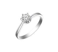 The Engagement Ring, Women's Statement Rings with 0.5Ct Round Diamond 14K White Gold Size M 1/2